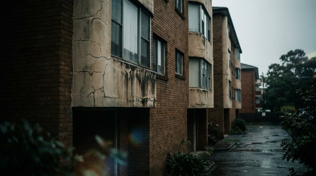 1960s to 1980s walk-up render fatigue across Sydney