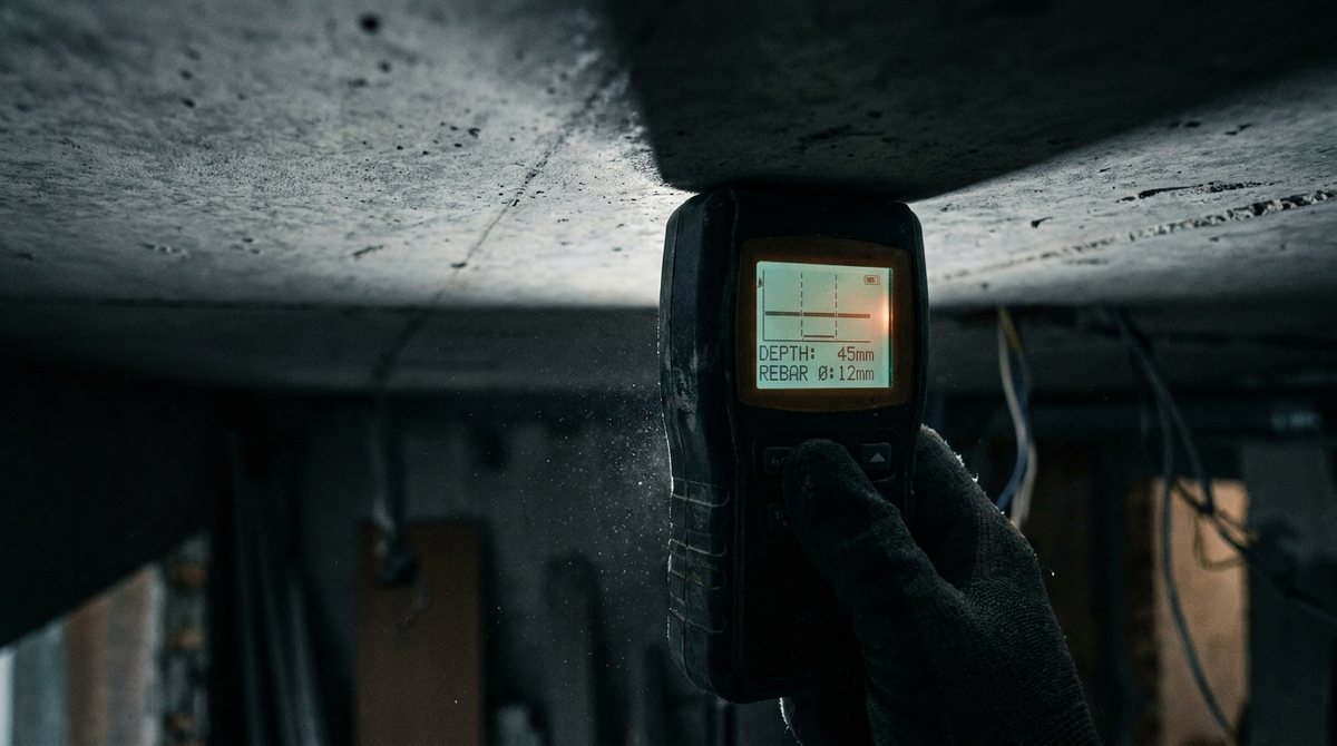How a cover meter finds reinforcement depth before you break out